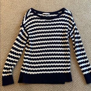 Navy and white Loft sweater